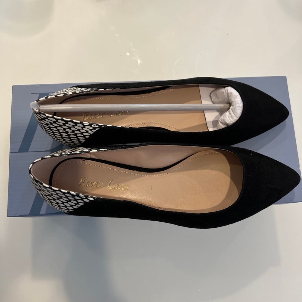 Suede black flats